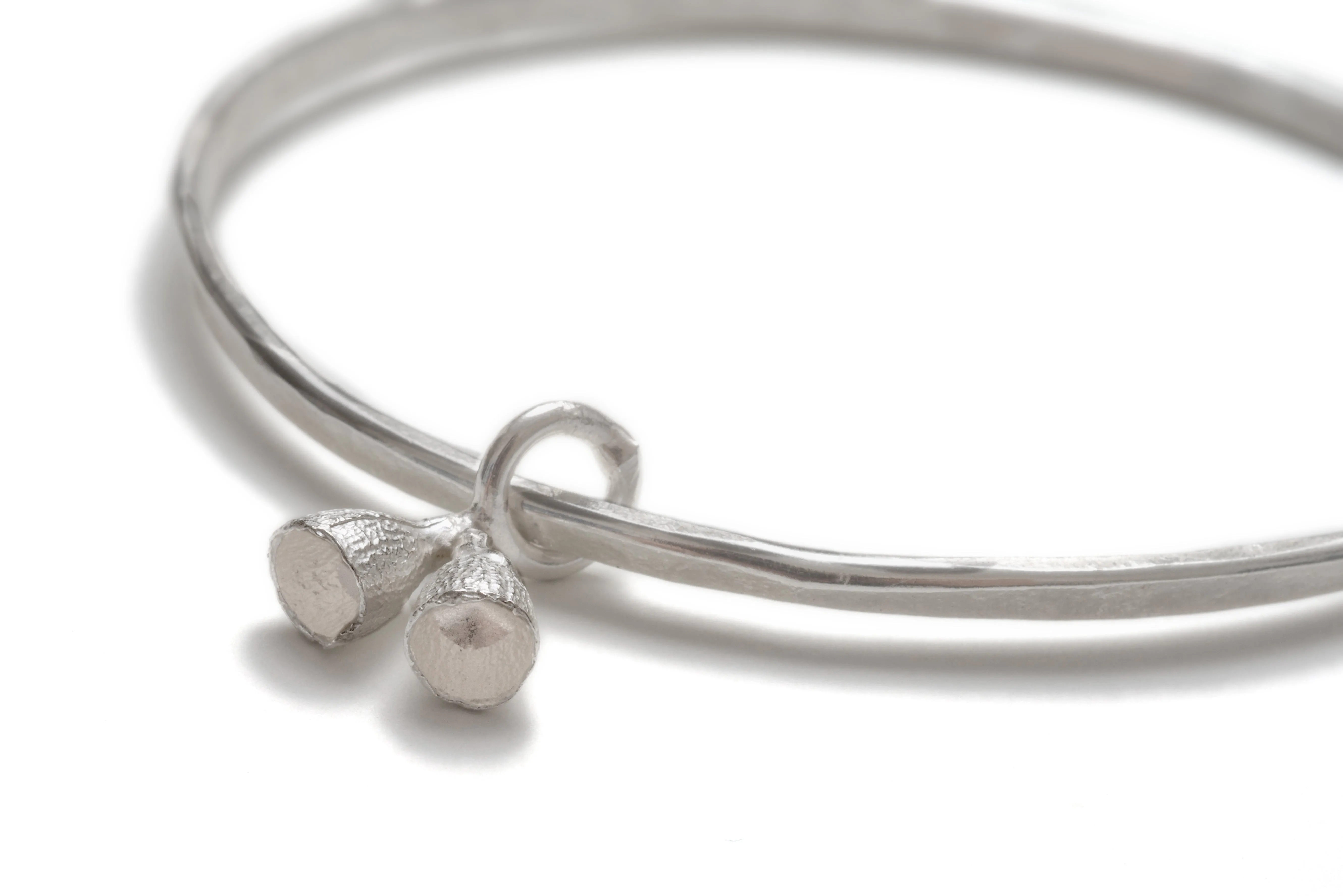 Double Bell Gum Nut bangle in sterling silver