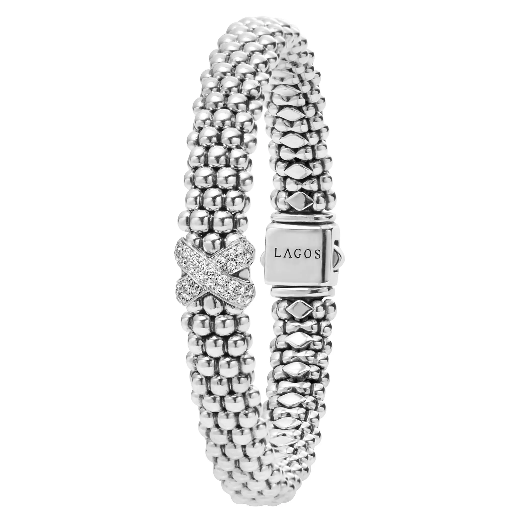 Embrace Silver X Caviar Diamond Bracelet | 9mm