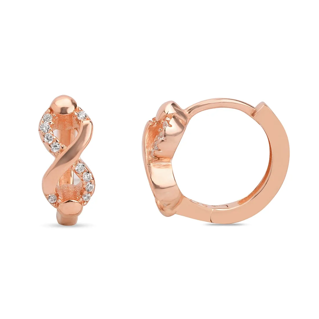 Eternal Love Rose Gold Plated 925 Sterling Silver Hoop Earrings