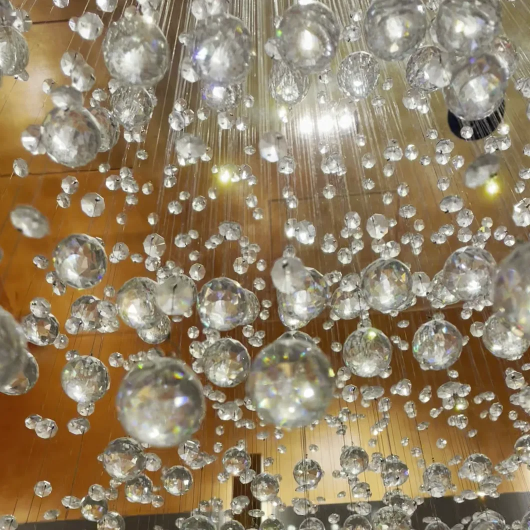 Floating Crystal Raindrop Chandelier for Staircase/Foyer/Living Room/Entryway