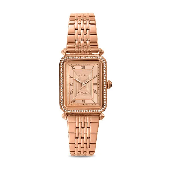 Fossil Ladies'  Lyric Three-Hand Rose Gold-Tone Stainless Steel Watch ES4720