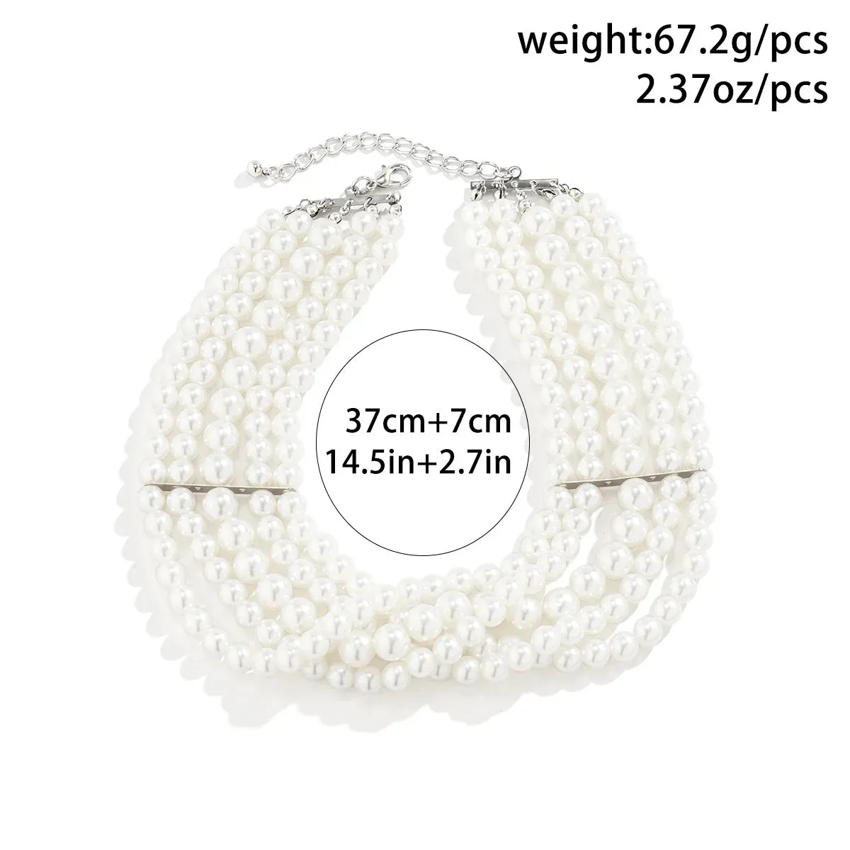 French-style Imitation Pearl Beads Short Choker Necklace for Women Trendy Elegant Chunky Beaded Chain on the Neck Collar Fashion Jewelry