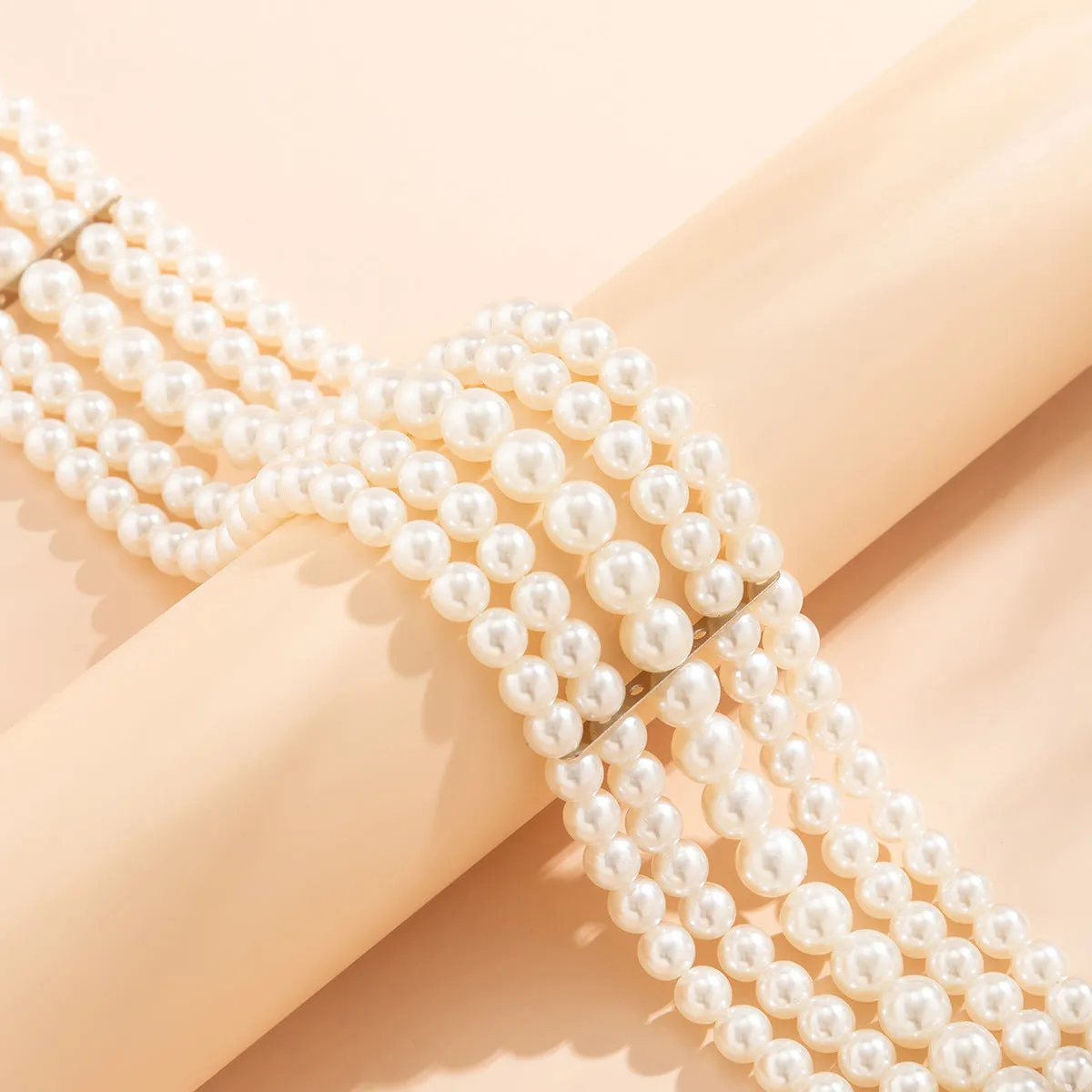 French-style Imitation Pearl Beads Short Choker Necklace for Women Trendy Elegant Chunky Beaded Chain on the Neck Collar Fashion Jewelry