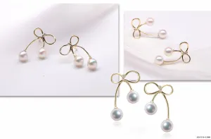 G14K Golden Knots Freshwater Pearl Earrings