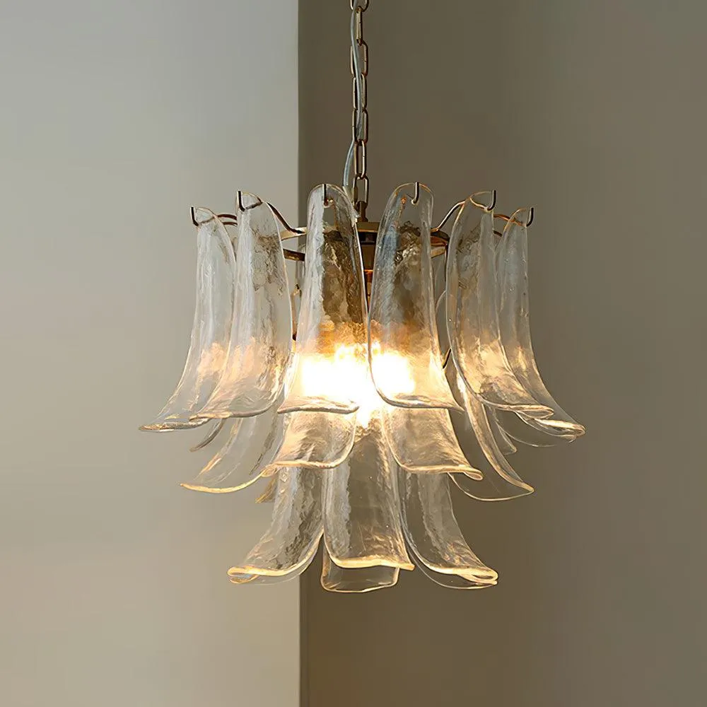 Glass Leaf Cascade Chandelier