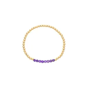 Gold Filled Amethyst Bead Stretch Bracelet by Dee Berkley