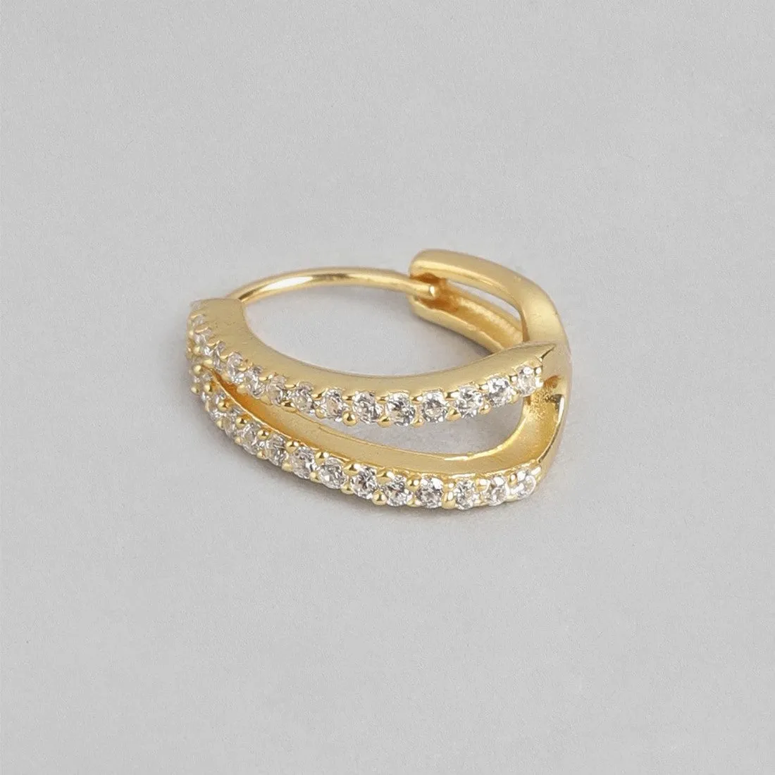 Golden Loops Classic 925 Sterling Silver Hoop Earrings with Gold Plating