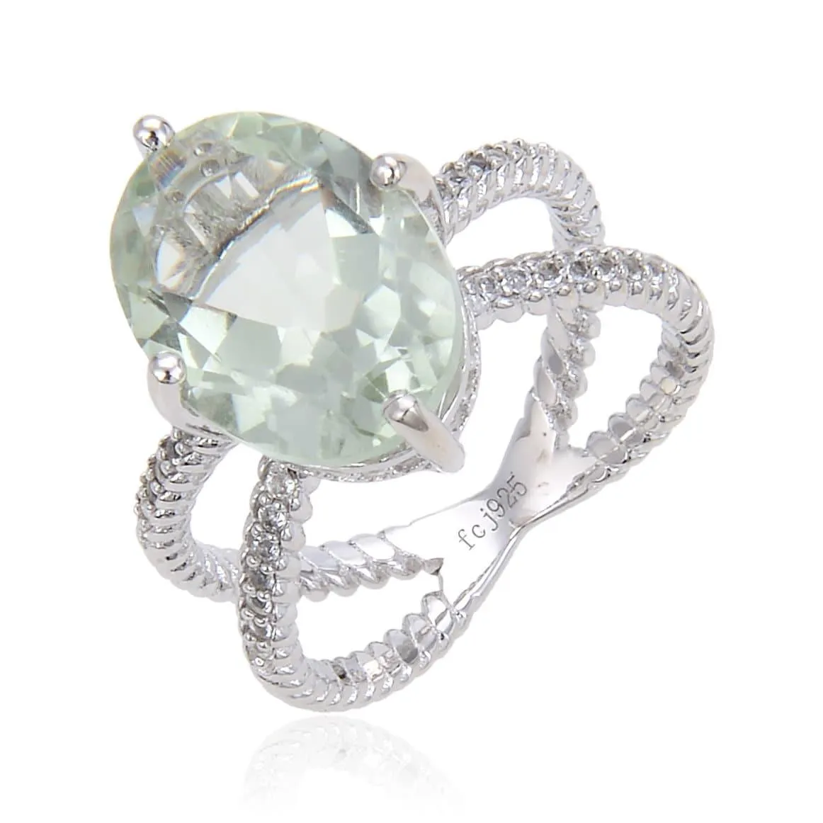 Green Amethyst Oval Cocktail Ring