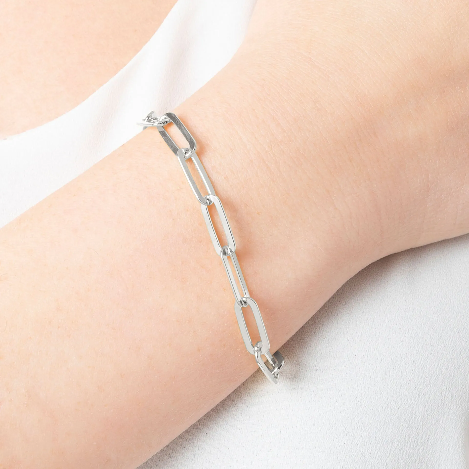 Italian Sterling Silver Paperclip Bracelet