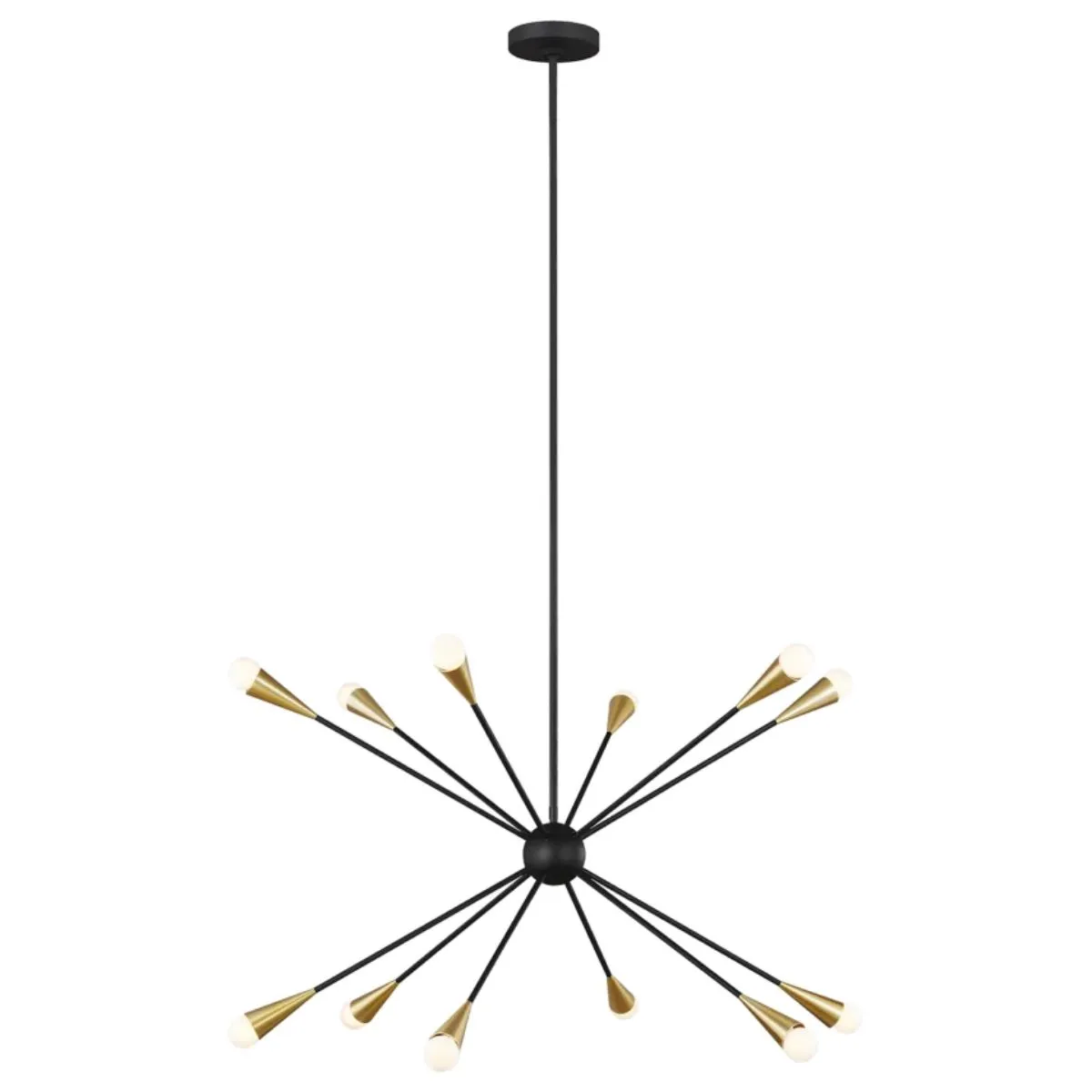 Jax 38 in. 12 Lights Chandelier Black Finish