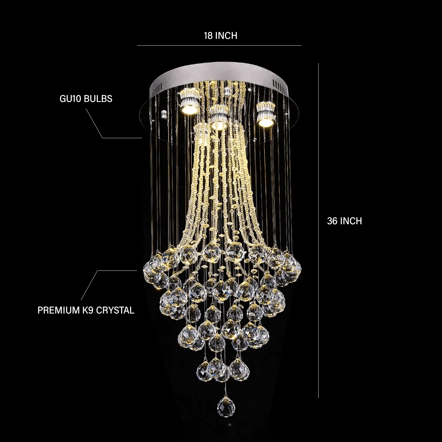 K9 Crystal Raindrop Chandelier