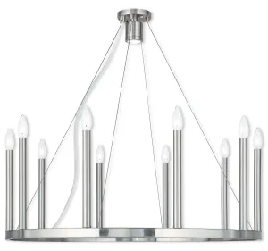 Livex Alpine 10 Light   1 Light BN Chandelier - C185-40248-91