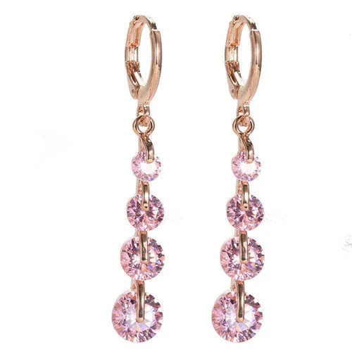 Long Earrings For Women Filled Crystal Drop Earrings Party/Wedding Jewelry 8 color New Fashion