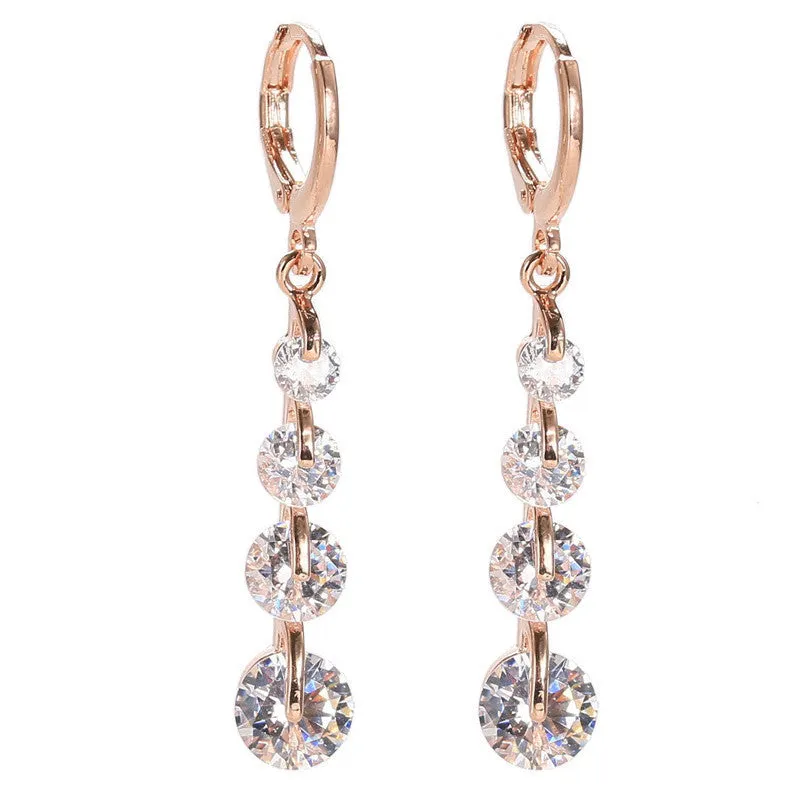 Long Earrings For Women Filled Crystal Drop Earrings Party/Wedding Jewelry 8 color New Fashion