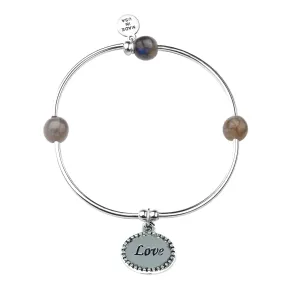 Love | Soft Bangle Charm Bracelet | Amethyst - Inspiration