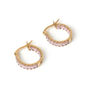 Magenta Gold Earrings - Rose