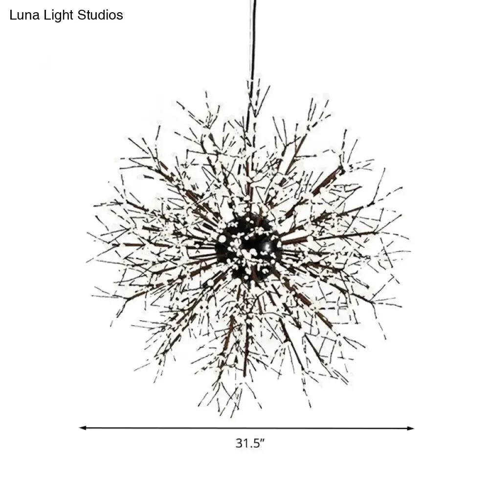 Modern Crystal Starburst Chandelier: 23.5"/31.5" Wide, 8/12 Lights, White/Red and Green