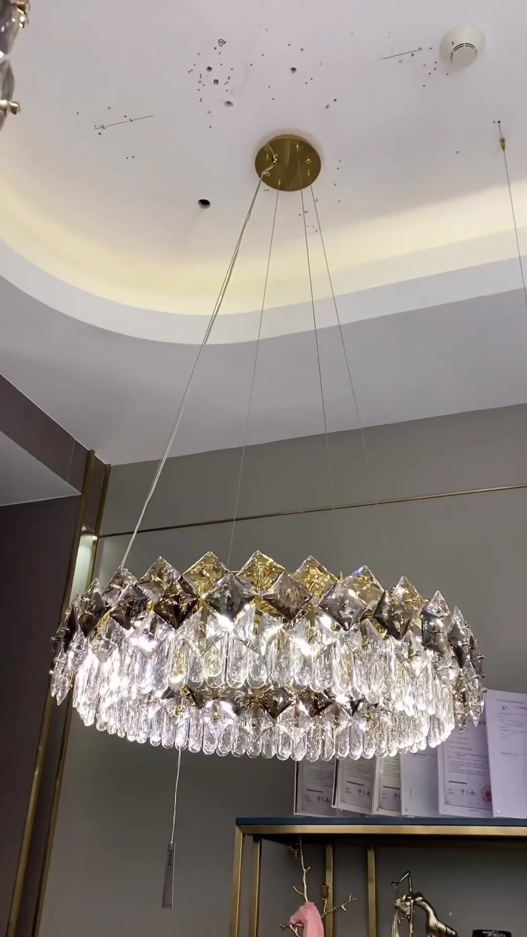 Modern Prismatic Round Crystal Chandelier for Living Room/Bedroom