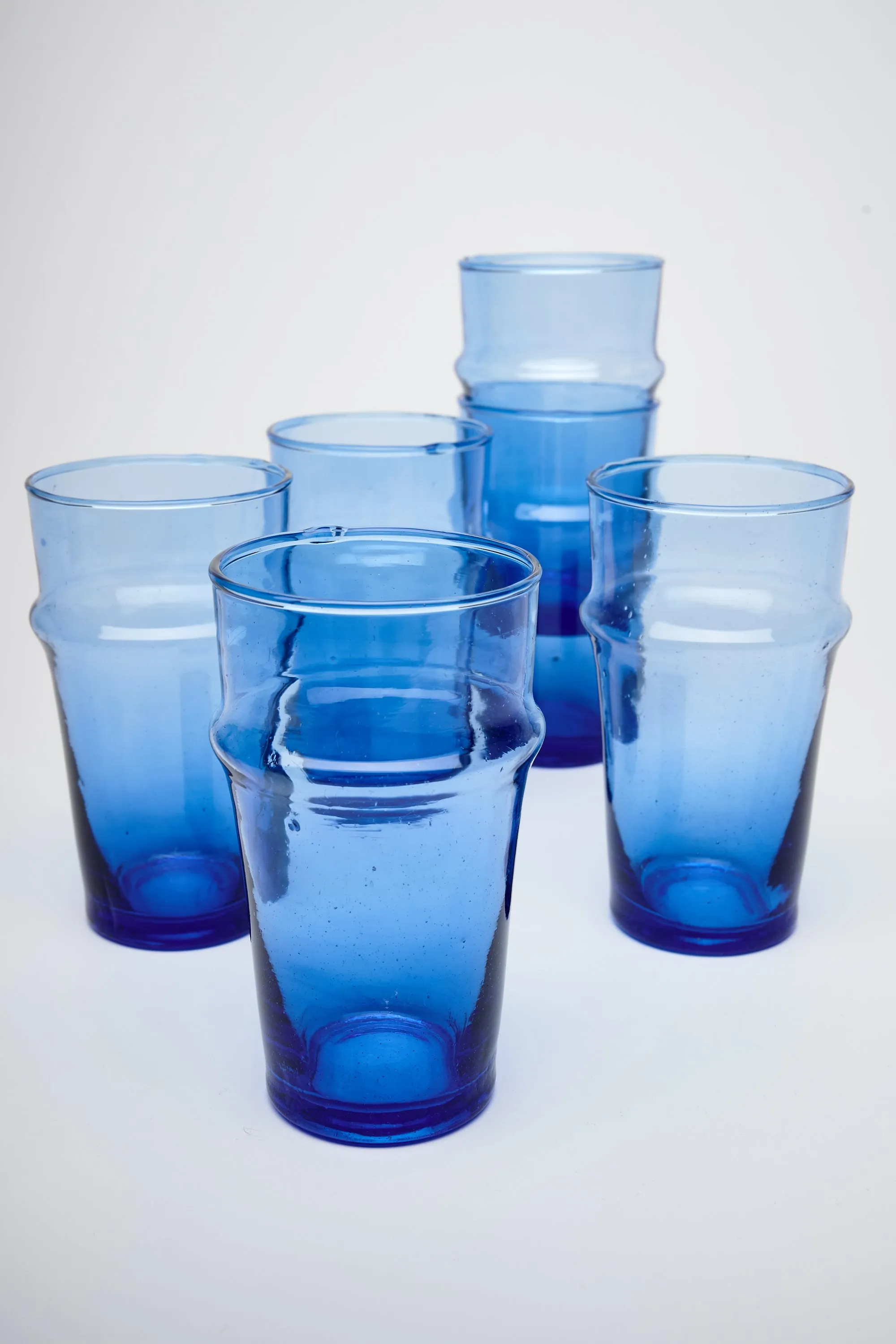 Moroccan Beldi Tall Glasses in Cobalt, SET OF 6