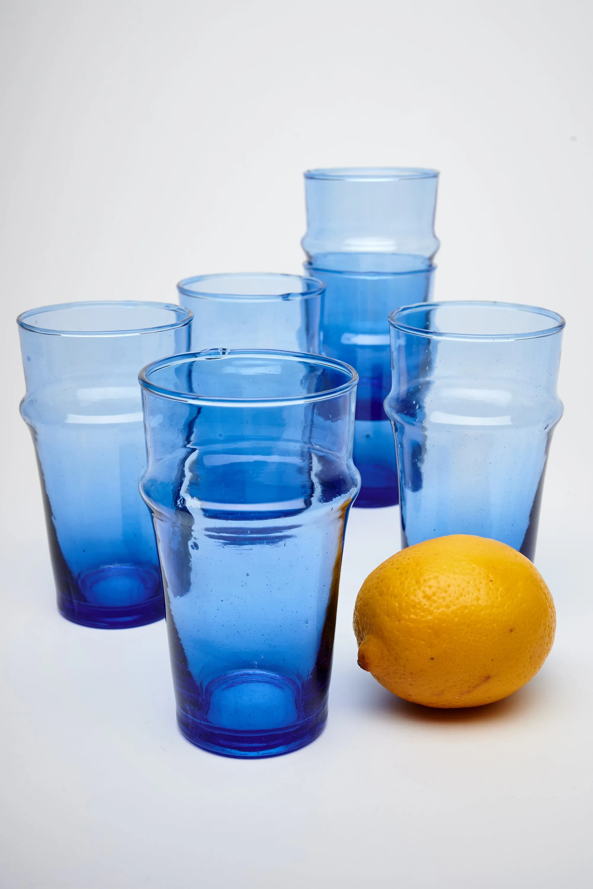 Moroccan Beldi Tall Glasses in Cobalt, SET OF 6