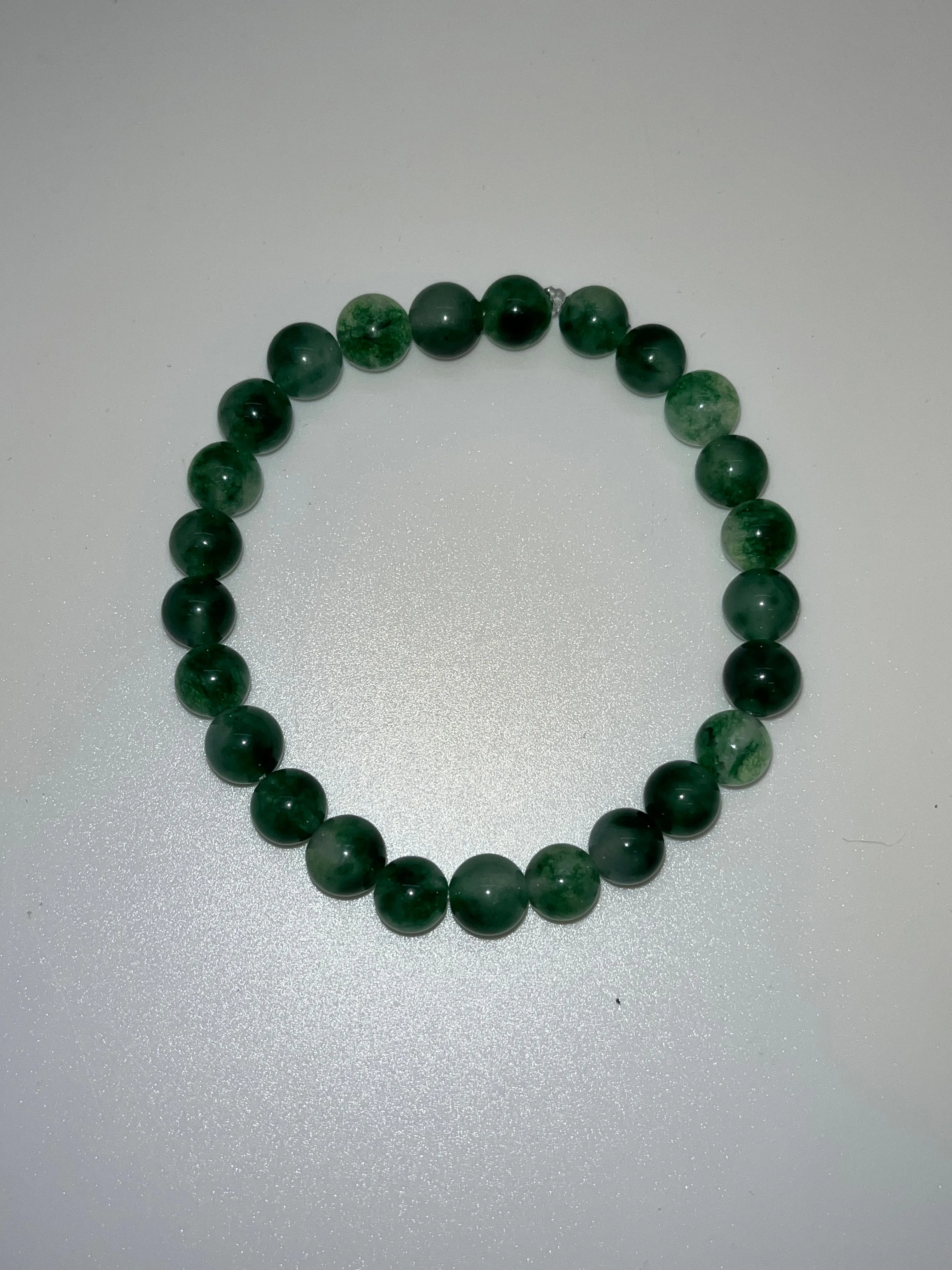 Moss Agate Crystal Bracelet, 8mm