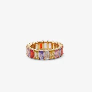 MULTICOLOUR GEMSTONE RING Gold