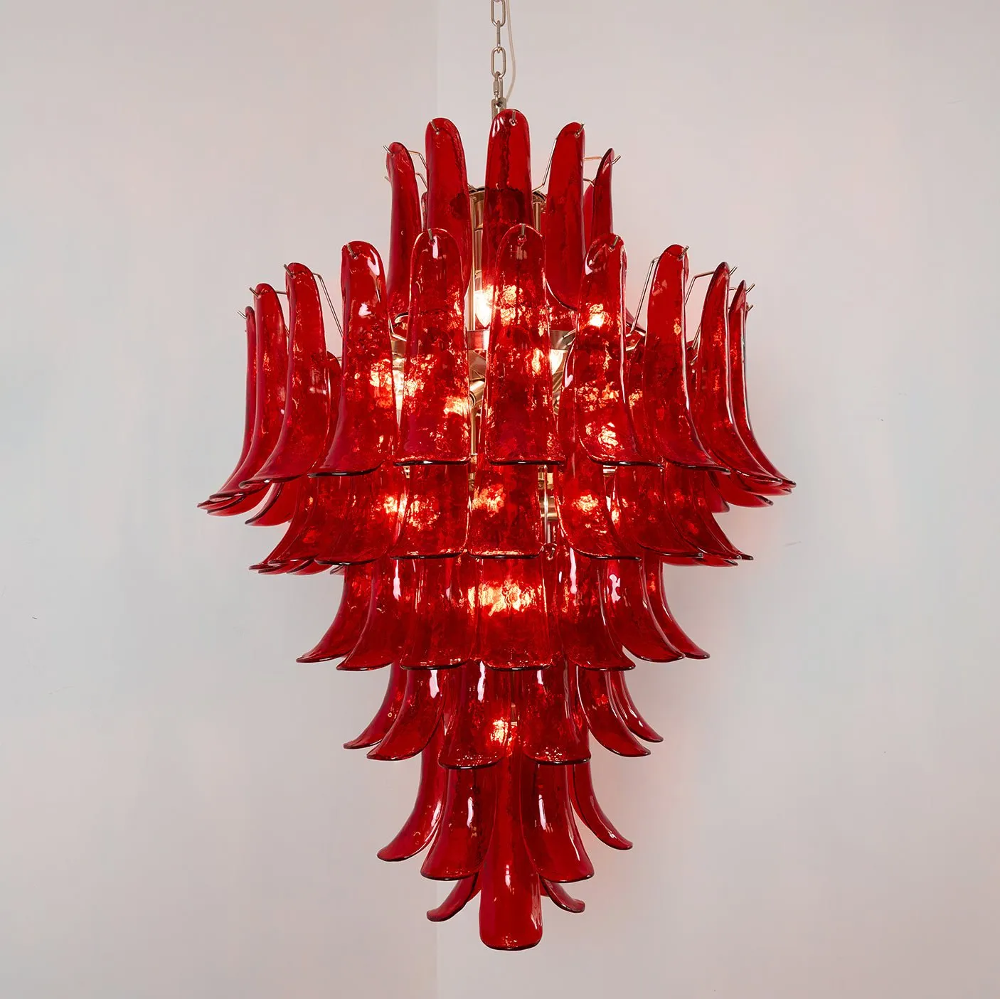 Murano Crimson Cascade Chandelier