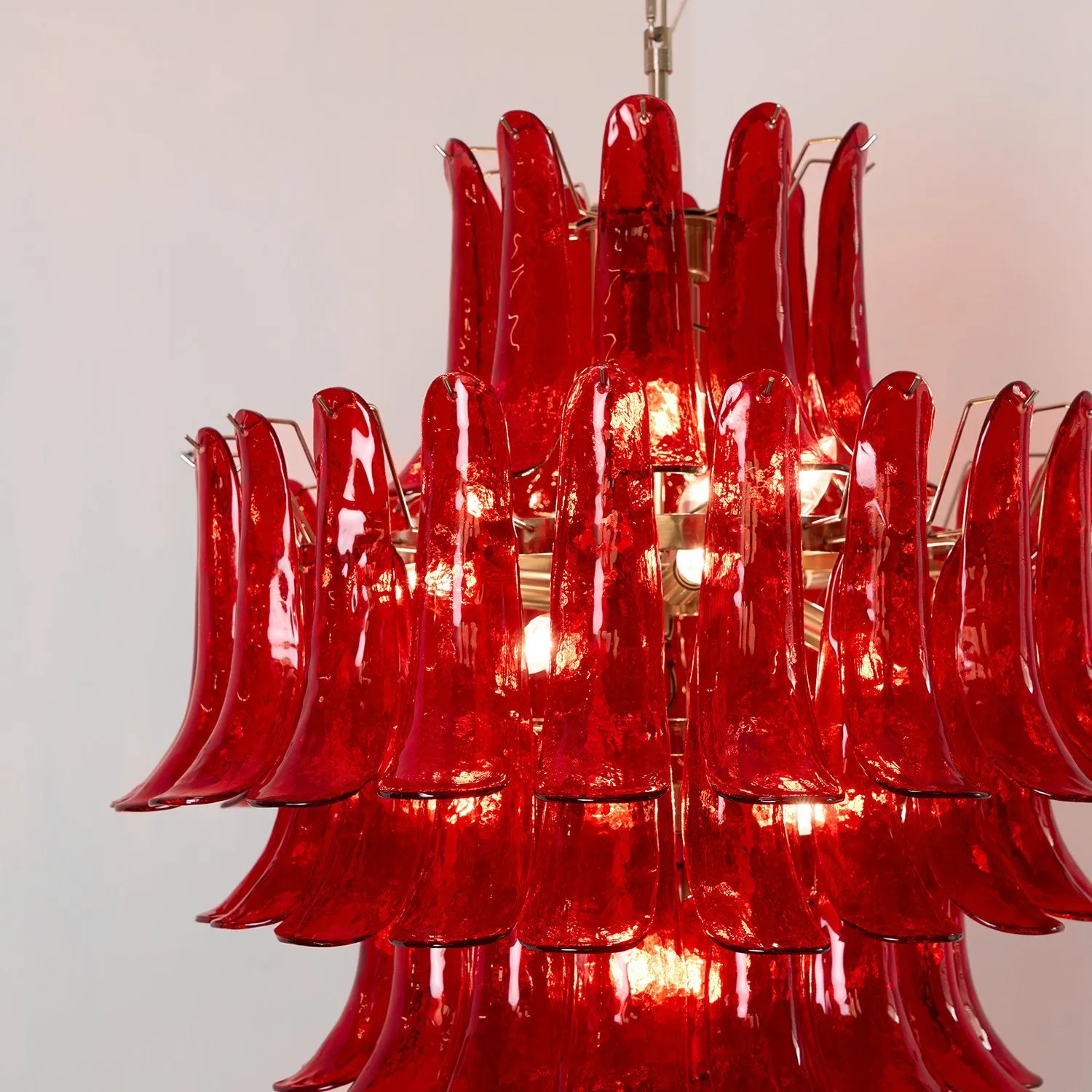 Murano Crimson Cascade Chandelier