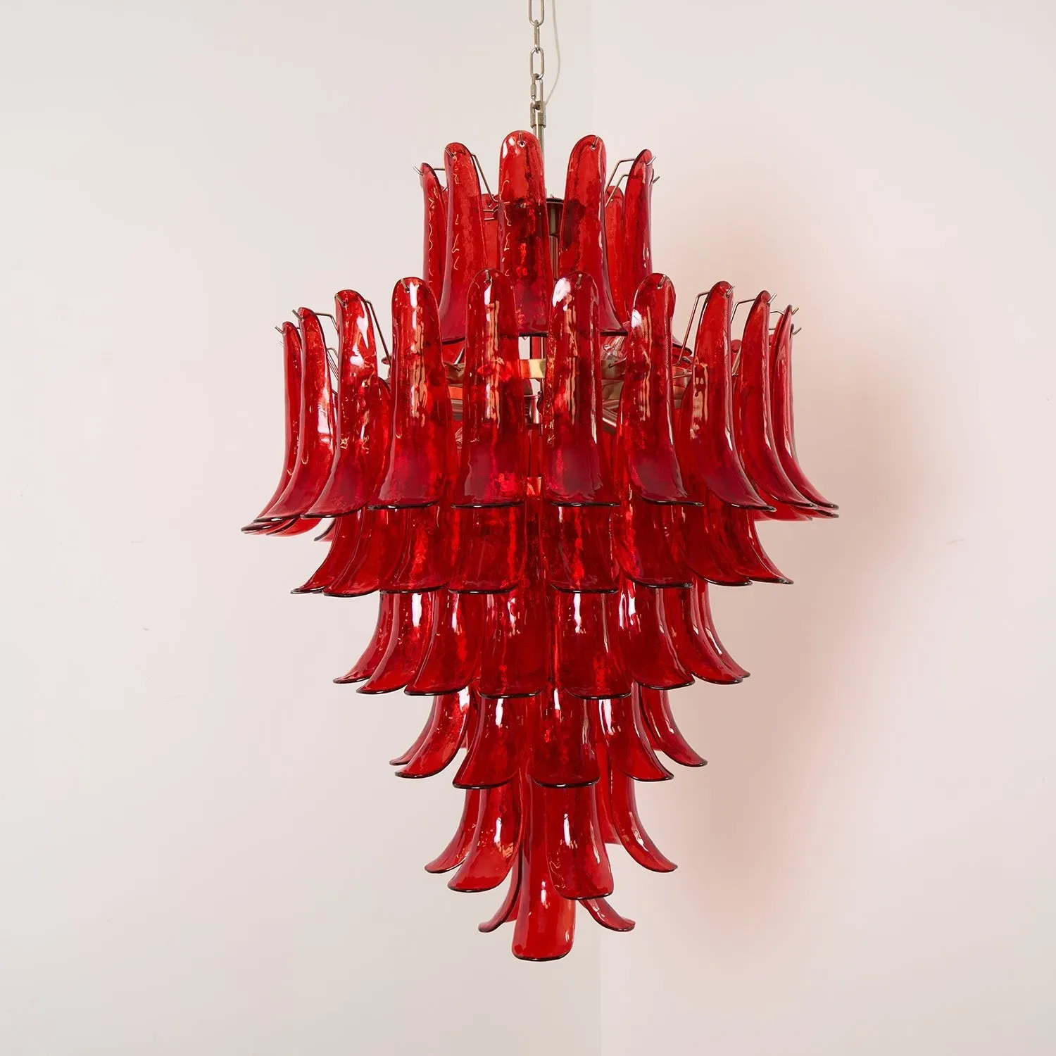 Murano Crimson Cascade Chandelier