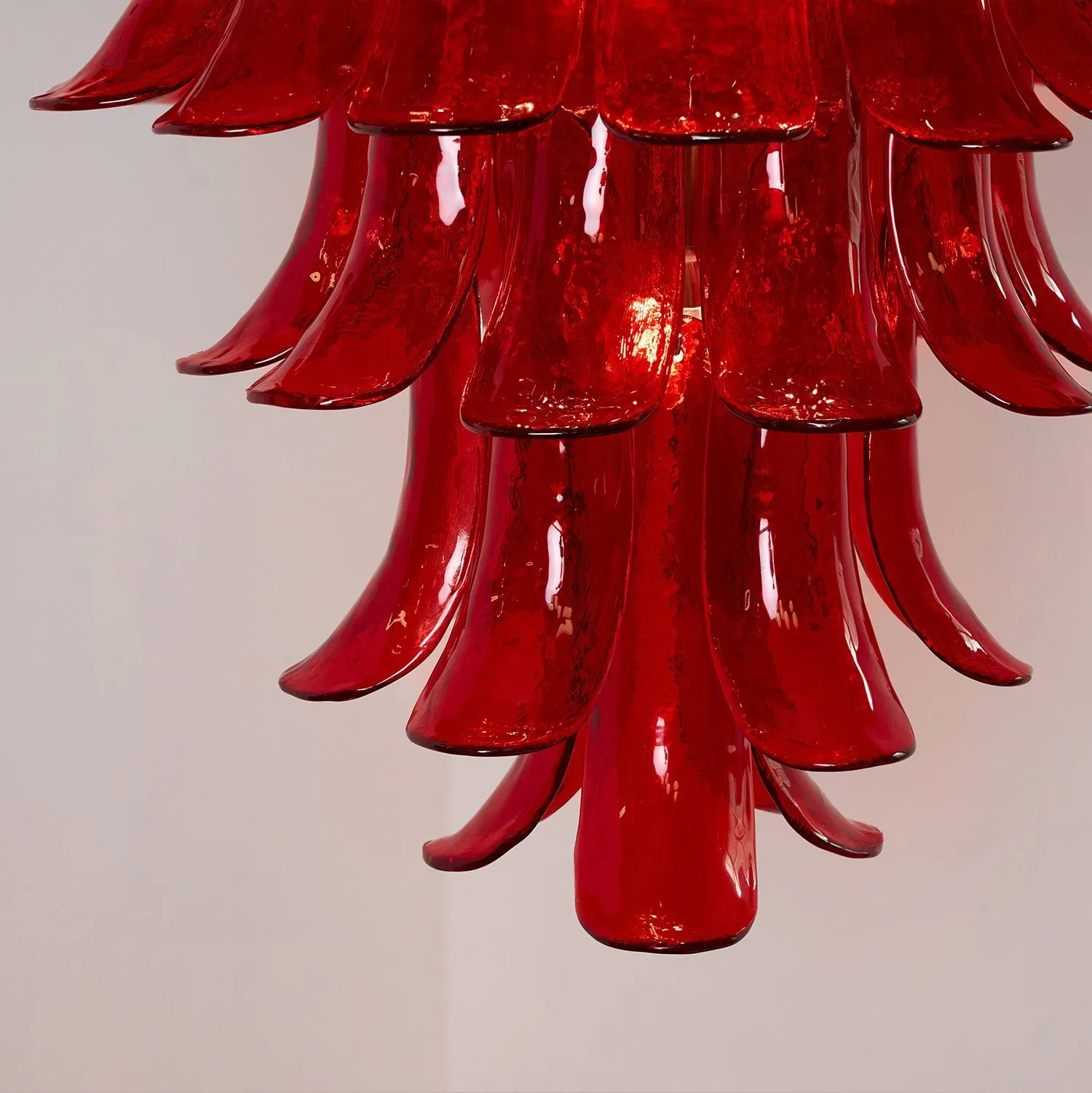 Murano Crimson Cascade Chandelier