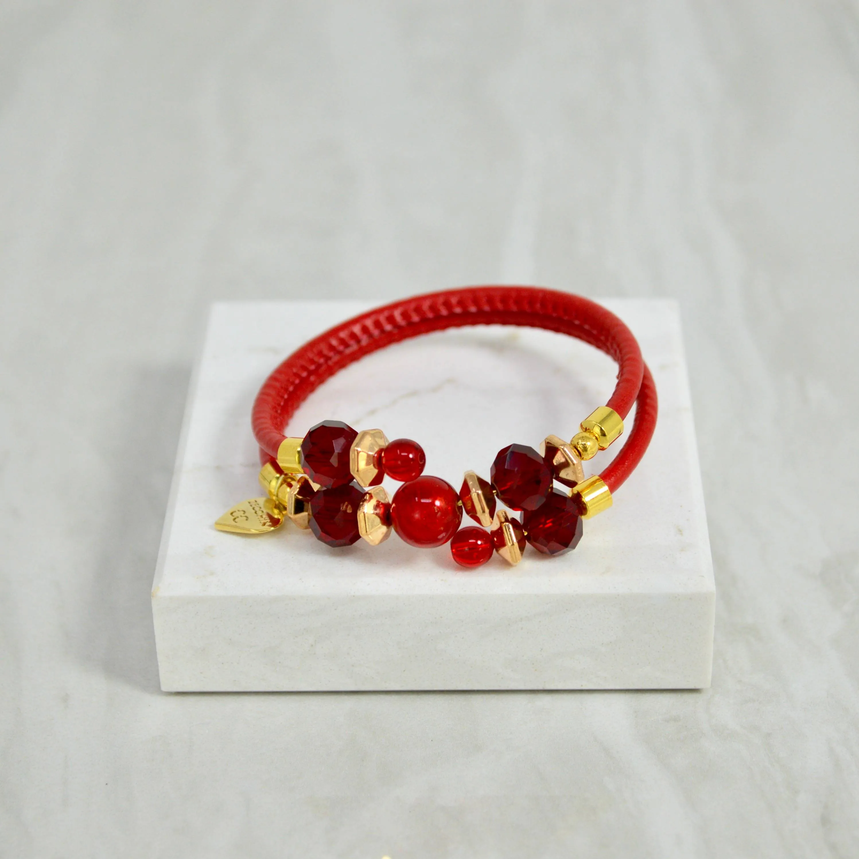 Murano Glass Rosella Beaded Bracelet, Made In Italy