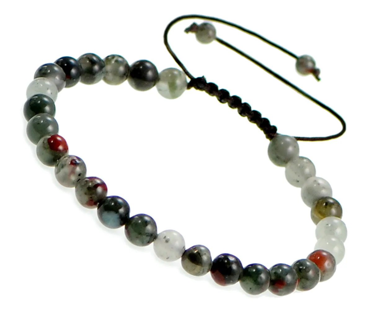 Natural 6mm Gemstone Bracelets Healing Power Crystal Macrame Adjustable 7-9 Inch