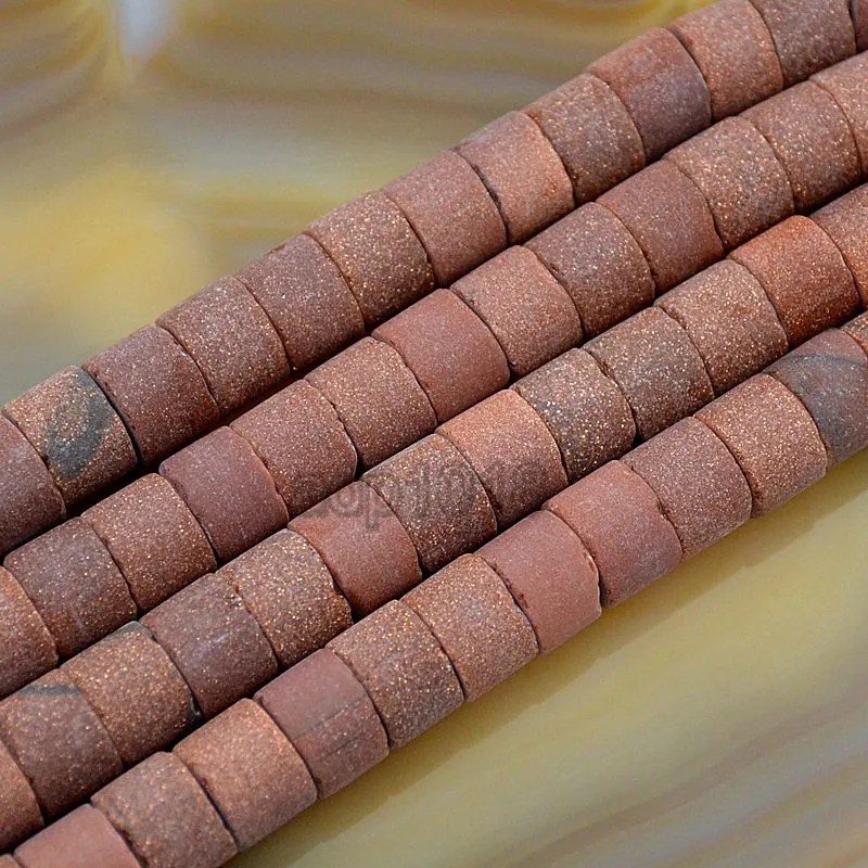 Natural Frosted Column Gemstone 8x12mm Loose Beads on a 7.5" Strand