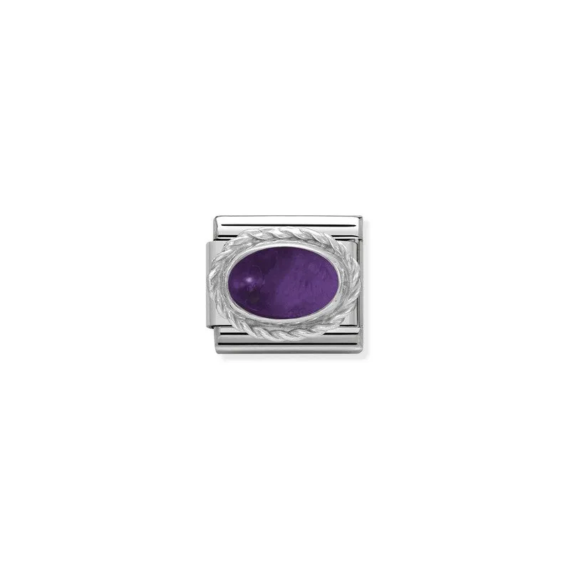 Nomination Composable Link Rope, Oval Amethyst Stone, Silver