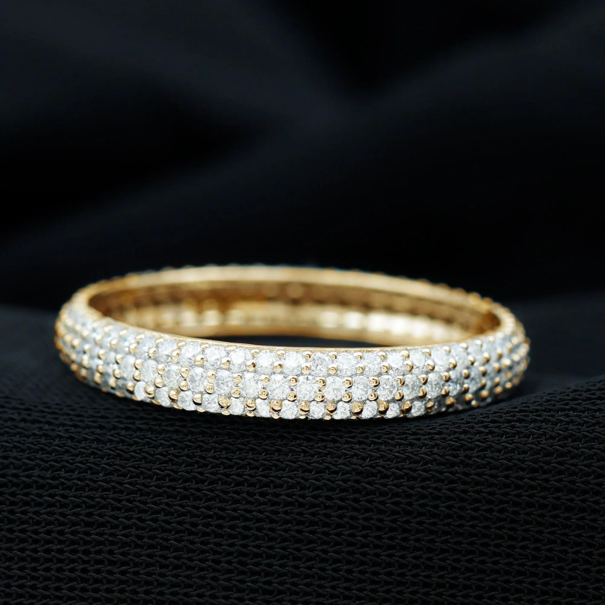 Pave Set Cubic Zirconia Eternity Band Ring