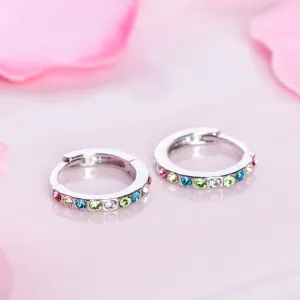 Radiant Reflections Rhodium-Plated 925 Sterling Silver Hoop Earrings