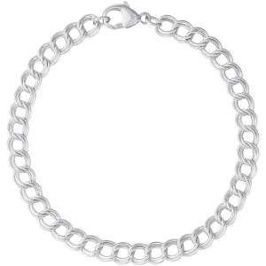 Rembrandt Charms Petite Double Link Dapped Curb Classic Bracelet