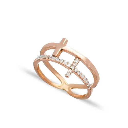 Rose Gold Sunbeam Ring - Sterling Silver