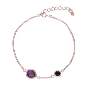 Rose Gold Vermeil Amethyst & Whitby Jet Bracelet