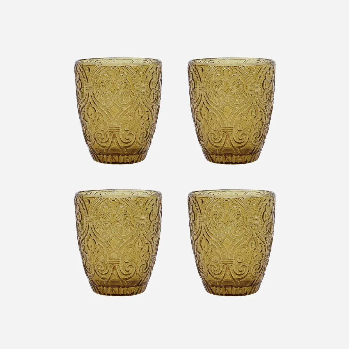 Set of Four Water Tumblers - Amber