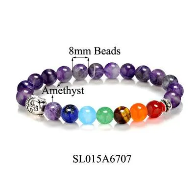 Seven Chakra Natural Lava Stone Healing Bracelet