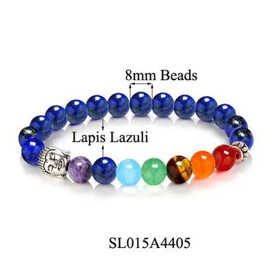 Seven Chakra Natural Lava Stone Healing Bracelet