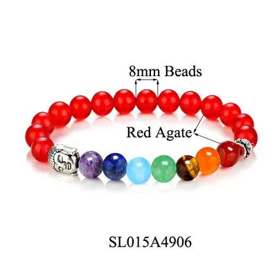 Seven Chakra Natural Lava Stone Healing Bracelet