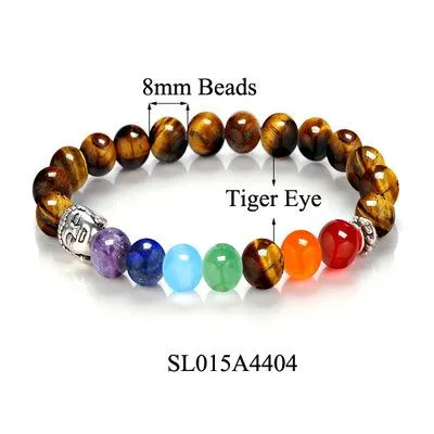 Seven Chakra Natural Lava Stone Healing Bracelet