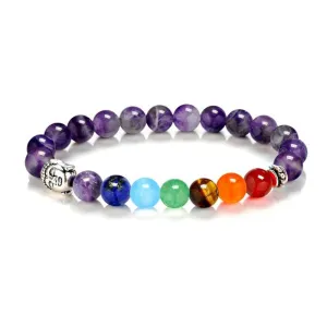 Seven Chakra Natural Lava Stone Healing Bracelet