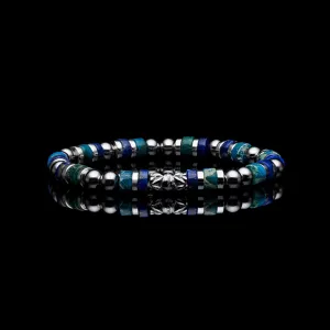 Silver Fox | Lapis, Green Jasper Beaded Bracelet