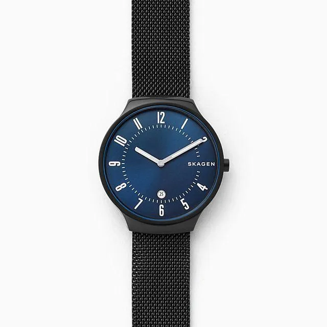 Skagen Men's Grenen Black Steel Mesh Watch SKW6461