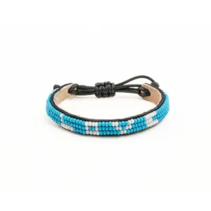 Skinny LOVE Bracelet - Sky Blue & White