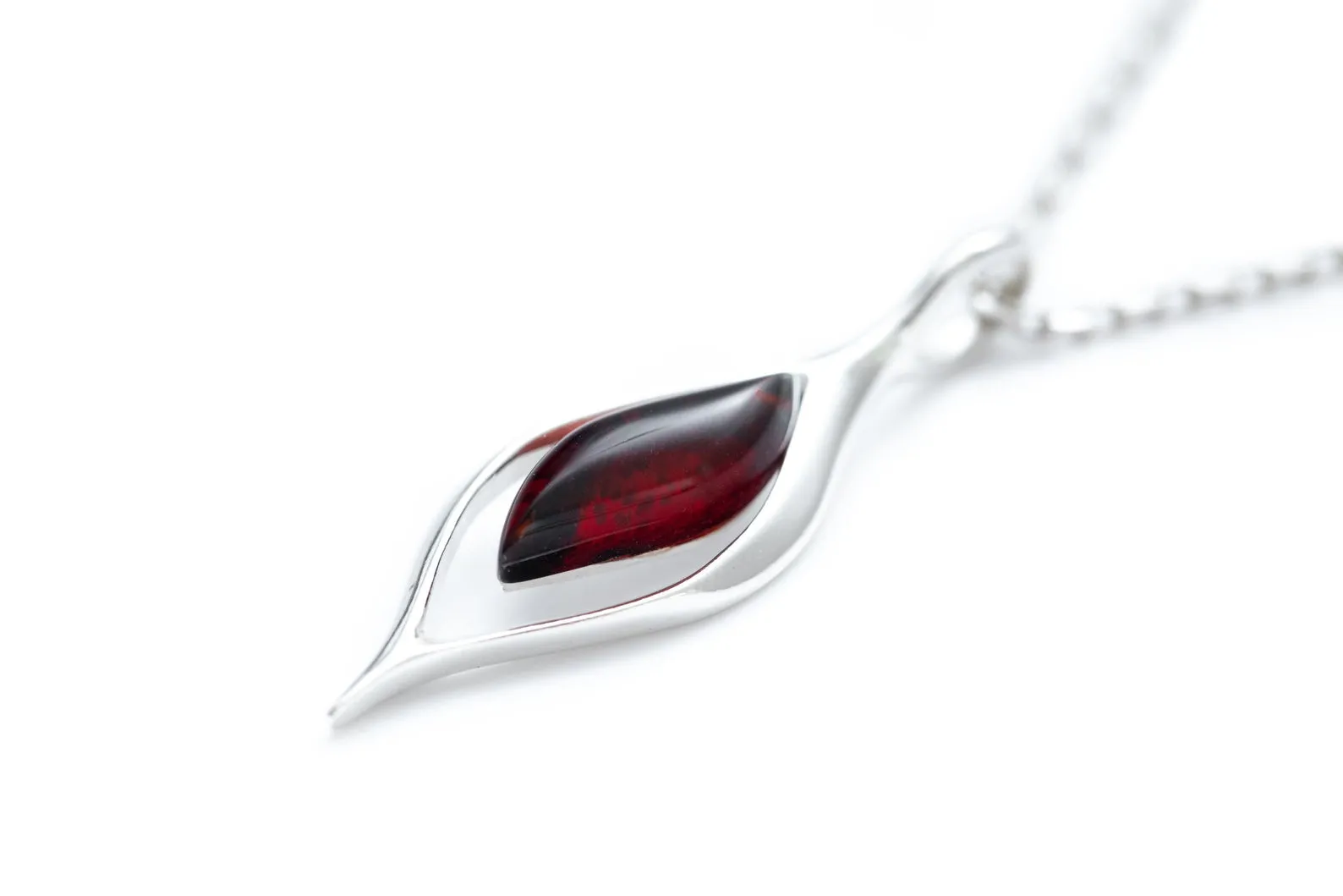 Small Droplet Cherry Amber Pendant