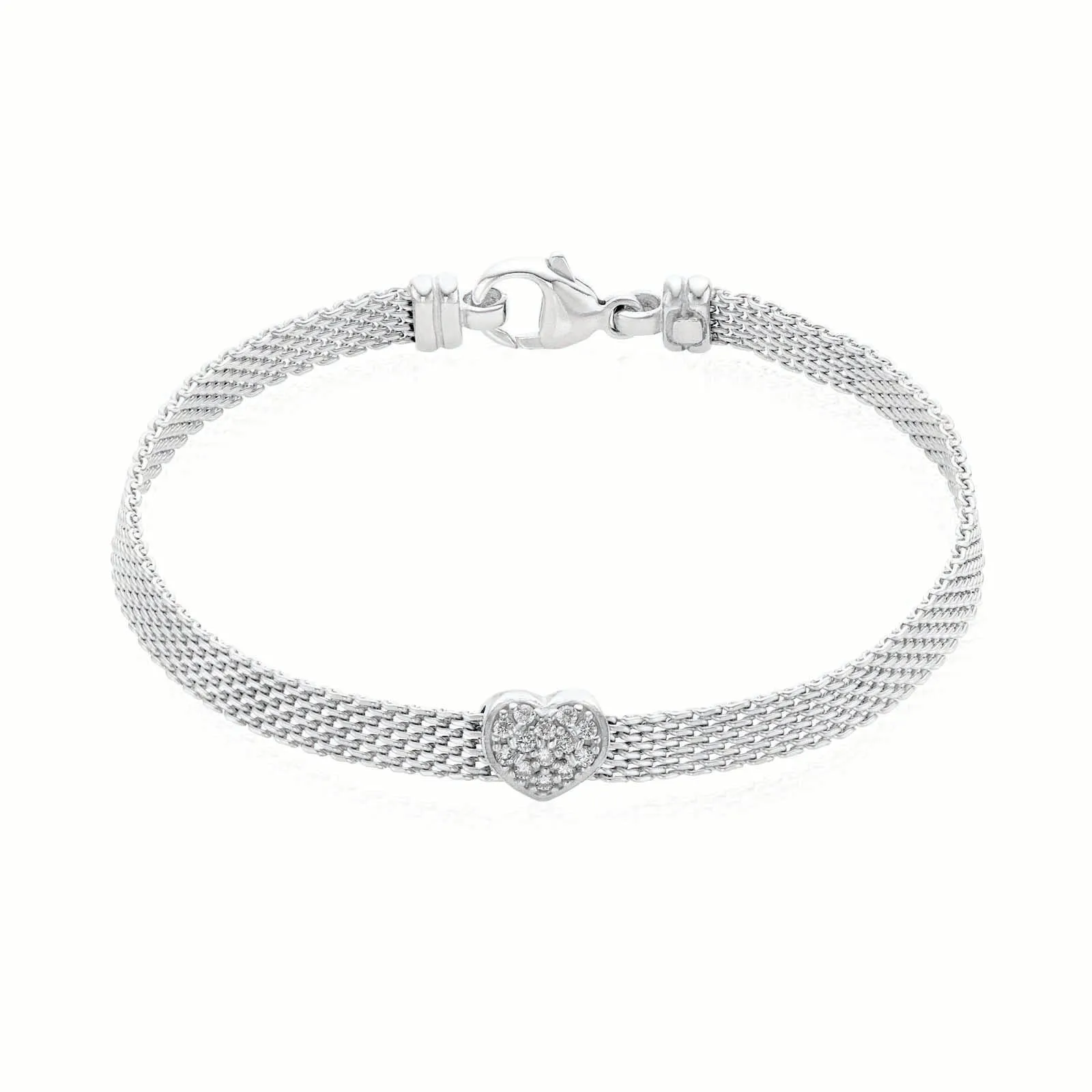 Sterling Silver Cubic Zirconia 19cm Bracelet